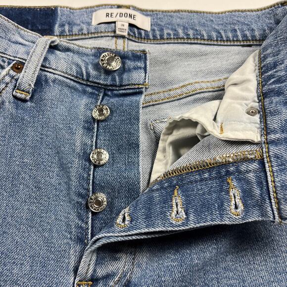 RE/DONE 90s High Rise Ankle Crop Jeans NAF Wash Button Fly 26” Inseam Size 26 - Picture 6 of 16